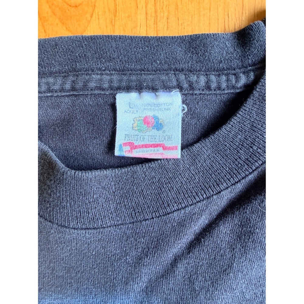 Vintage 90s Fruit of the Loom Alaska Rainbow Trout T-Shirt Faded Black Large - Picture 3 of 9